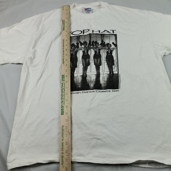 VTG 90s Tap Musical Dance Movie Top Hat SINGLE STICH T Shirt XL Hanes Beefy T - Picture 13 of 16